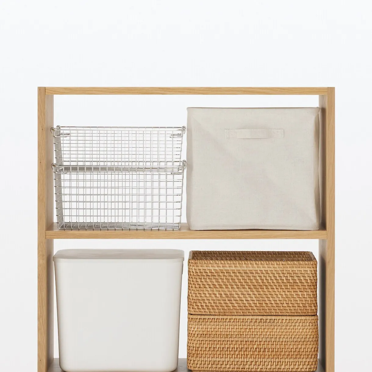 Étagère large en chêne ‐ 3 niveaux (Dont Eco‐part. 1,80 €)