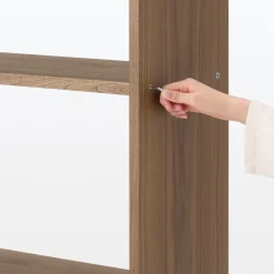 Étagère large en noyer ‐ 2 niveaux (Dont Eco‐part. 1,80 €)