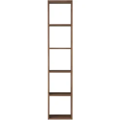 Étagère étroite en noyer ‐ 5 niveaux (Dont Eco‐part. 2,80 €)
