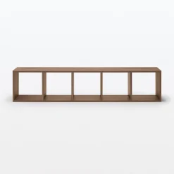 Étagère étroite en noyer ‐ 5 niveaux (Dont Eco‐part. 2,80 €)