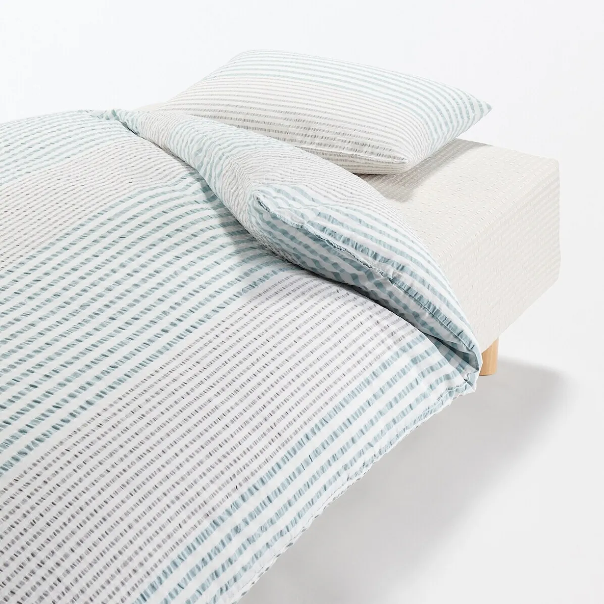 Taie d'oreiller en coton Seersucker 65 x 65 cm