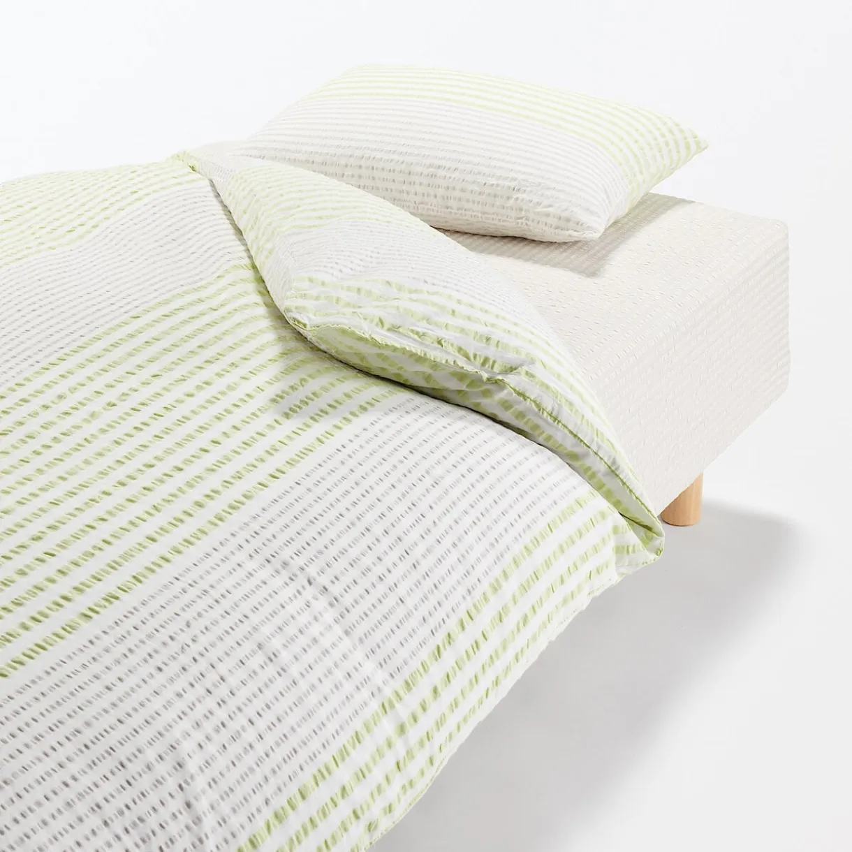 Taie d'oreiller en coton Seersucker 65 x 65 cm