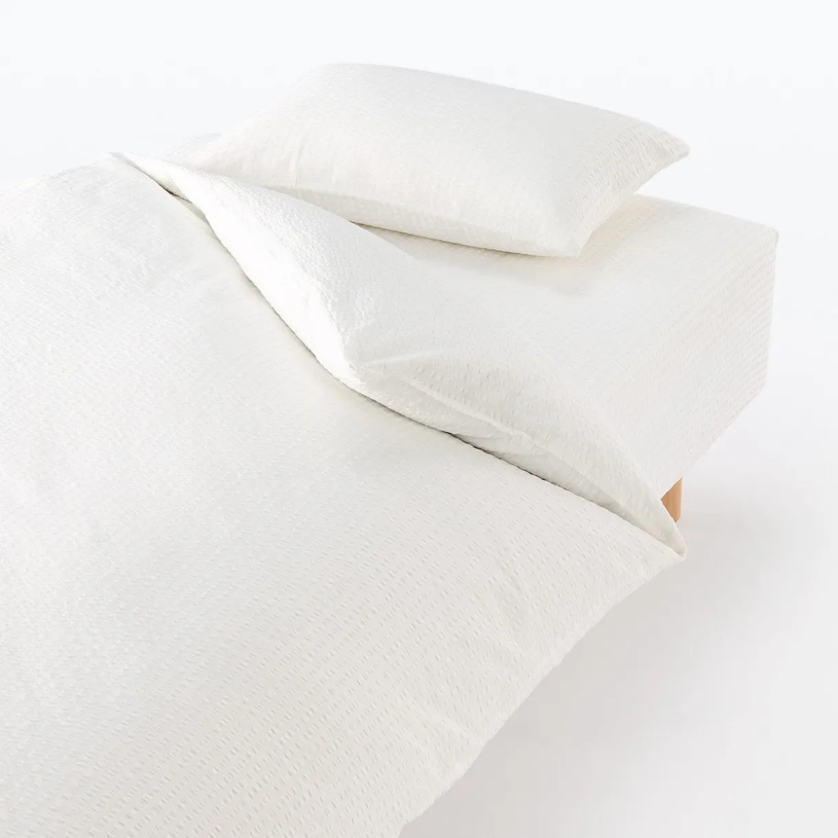 Taie d'oreiller en coton Seersucker 65 x 65 cm