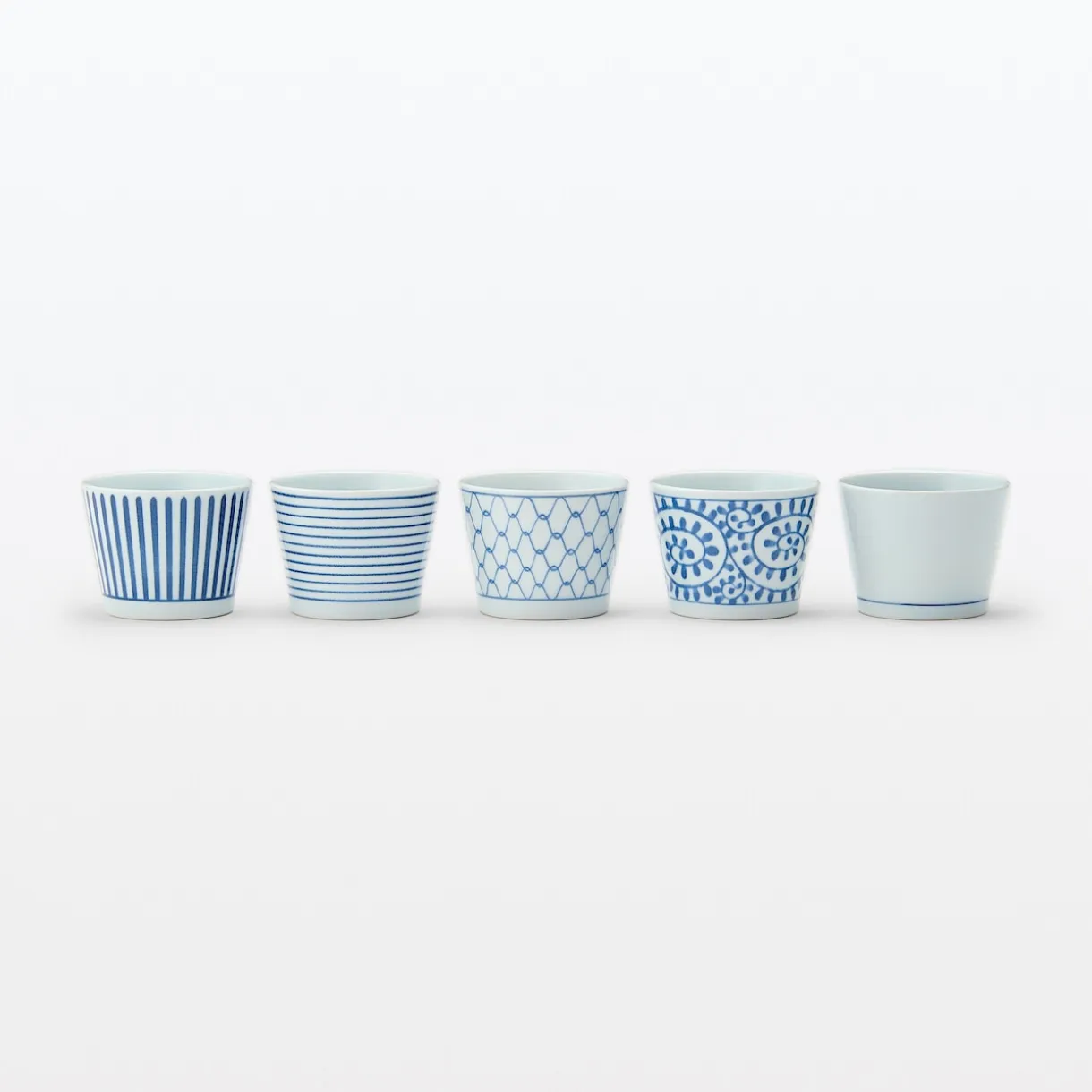 Tasse à saké en porcelaine Hasami - Motif rayures