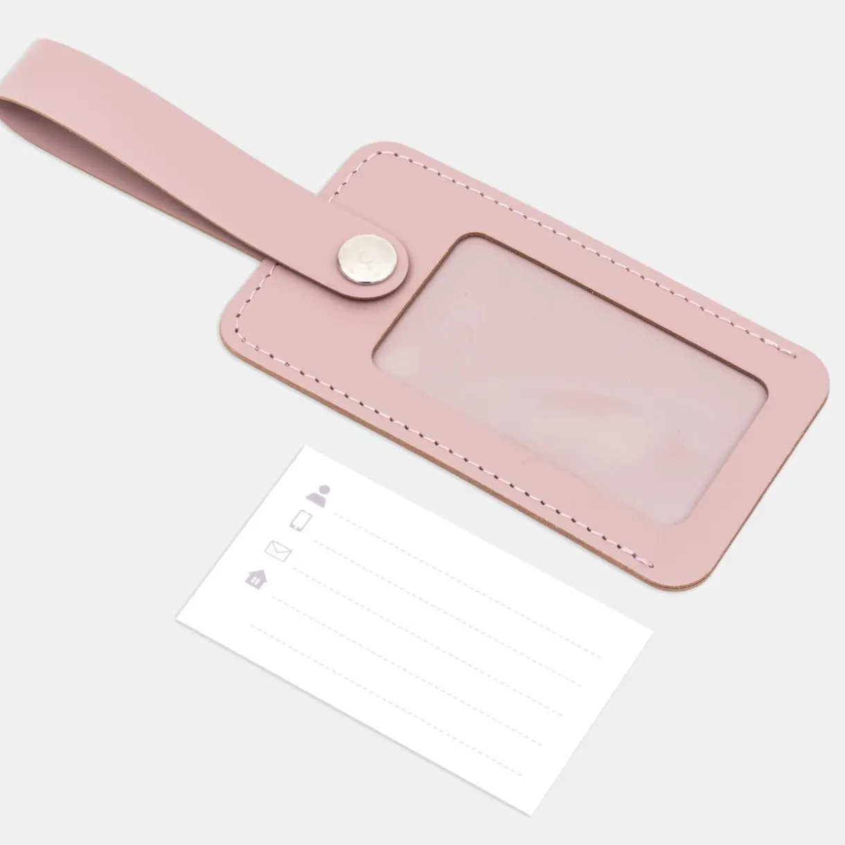 Étiquette de bagage en cuir recyclé - Rosa