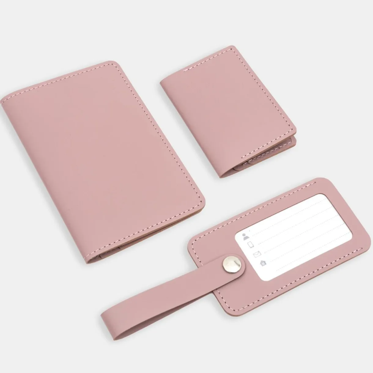 Étiquette de bagage en cuir recyclé - Rosa