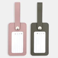 Étiquette de bagage en cuir recyclé - Rosa