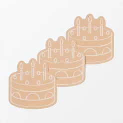 Étiquettes cadeaux - Gâteau, lot de 3