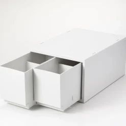Tiroir en PP A4 gris blanc 2 compartiments L26 XP37X H17.5cm