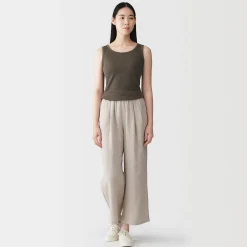 Top brassière court côtelé en coton pour femme