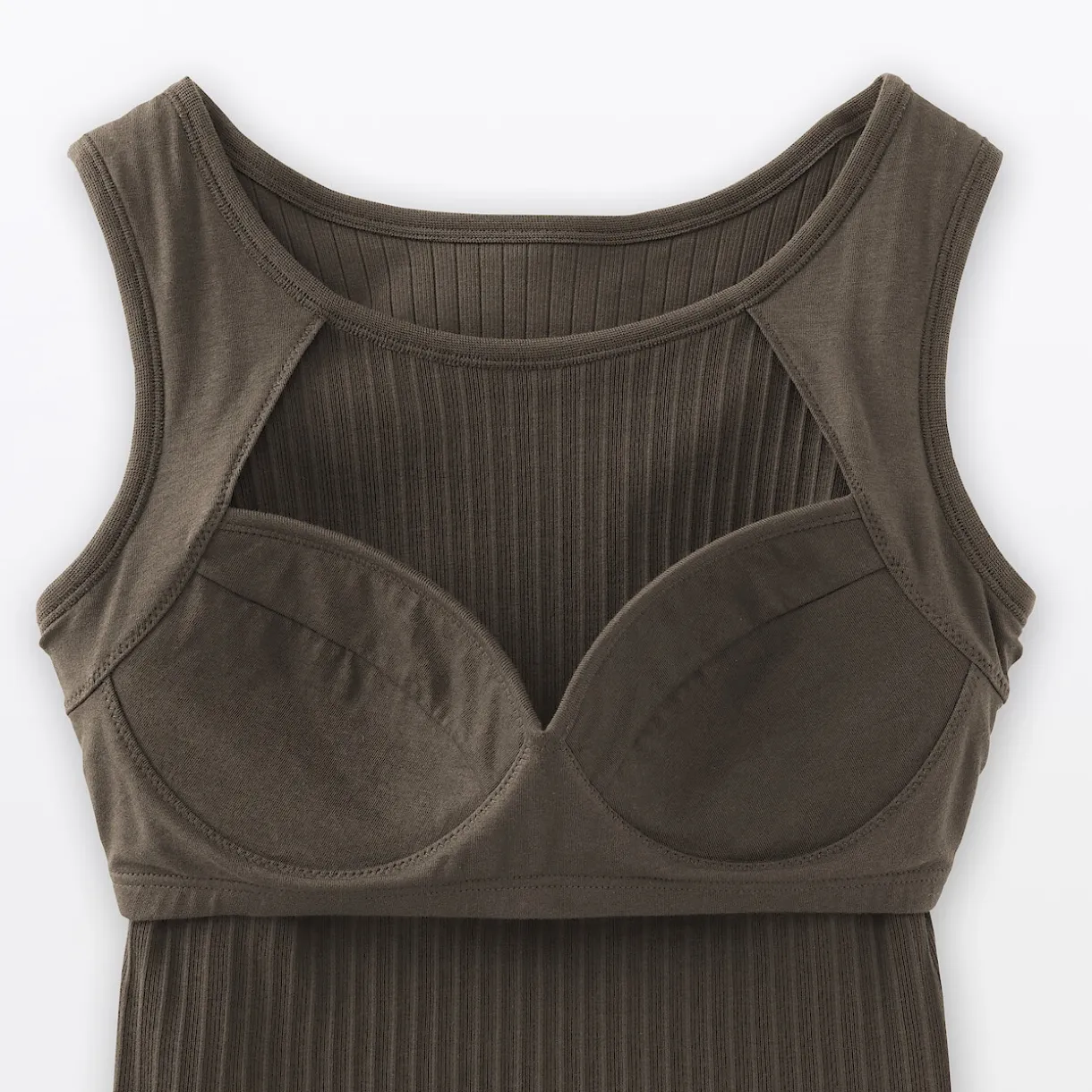 Top brassière court côtelé en coton pour femme