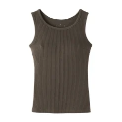 Top brassière court côtelé en coton pour femme