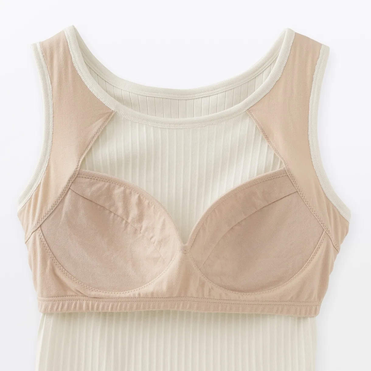 Top brassière court côtelé en coton pour femme