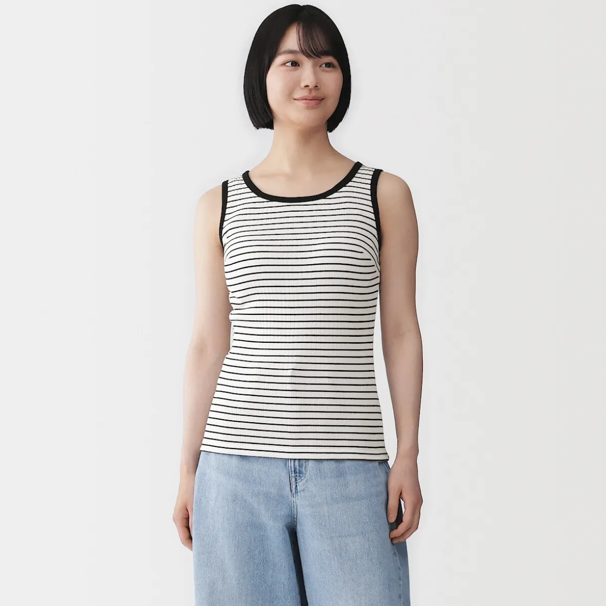 Top brassière court côtelé en coton pour femme