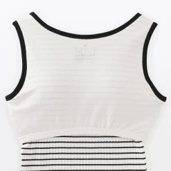 Top brassière court côtelé en coton pour femme