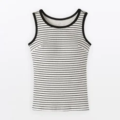 Top brassière court côtelé en coton pour femme