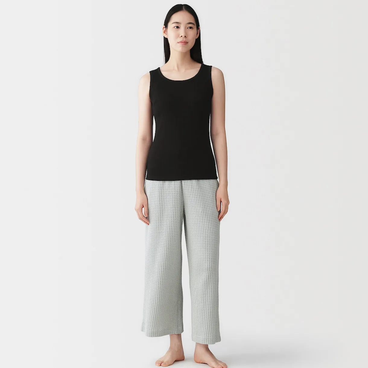 Top brassière court côtelé en coton pour femme
