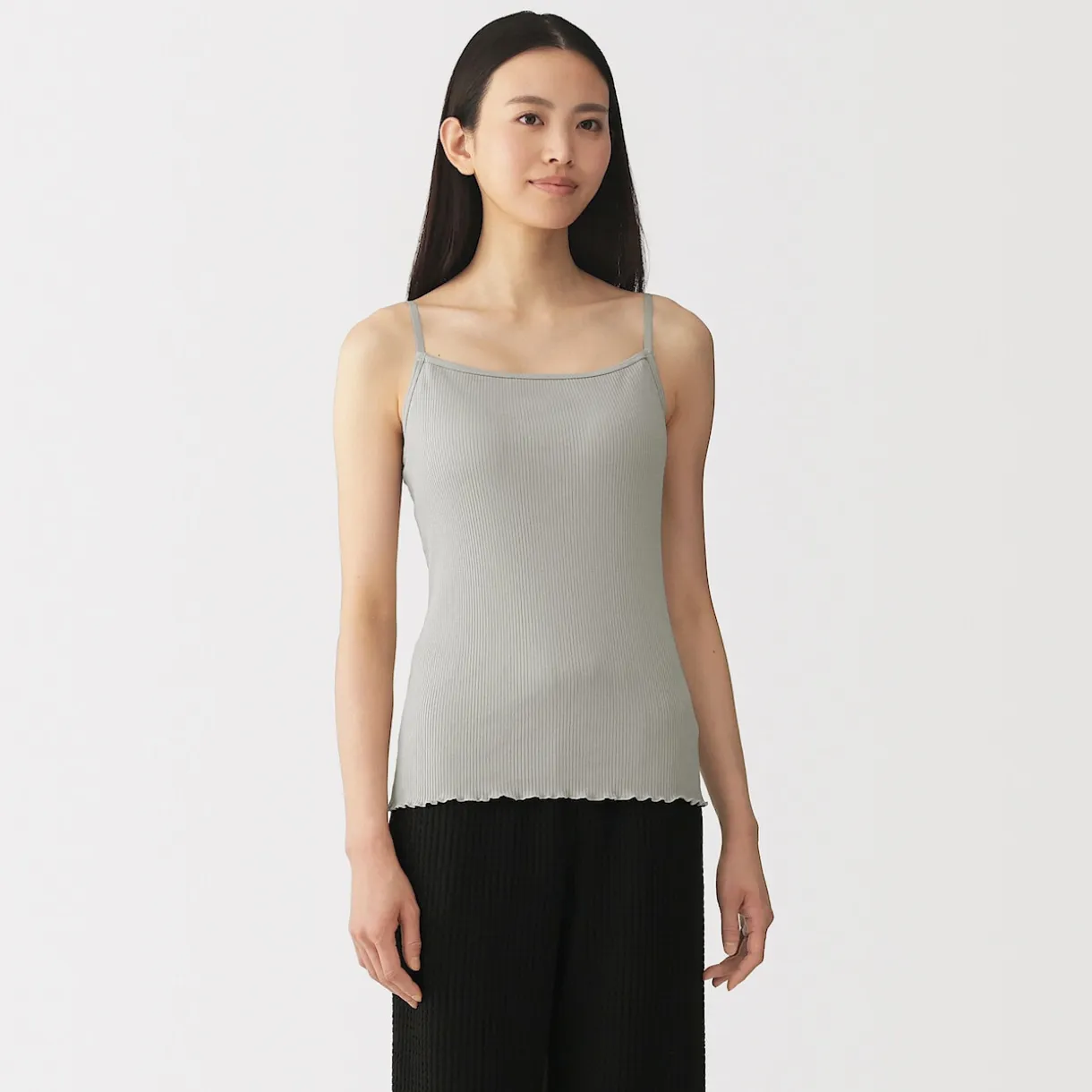 Top brassière lisse côtelé en mélange lyocell pour femme