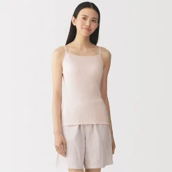 Top brassière lisse côtelé en mélange lyocell pour femme