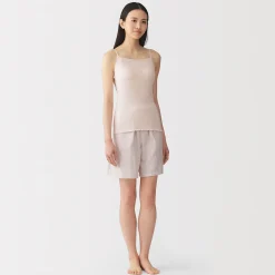 Top brassière lisse côtelé en mélange lyocell pour femme
