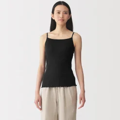 Top brassière lisse côtelé en mélange lyocell pour femme