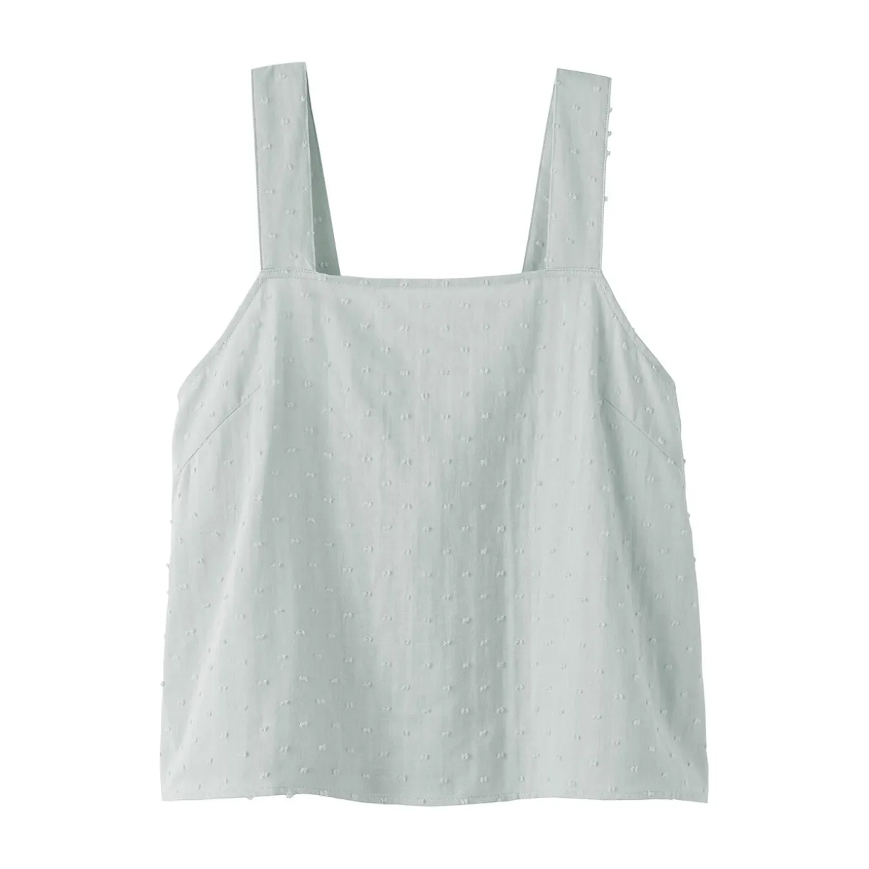 Top sans manches en double gaze à pois dobby pour femme