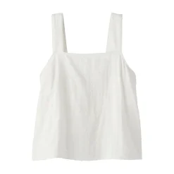 Top sans manches en double gaze à pois dobby pour femme