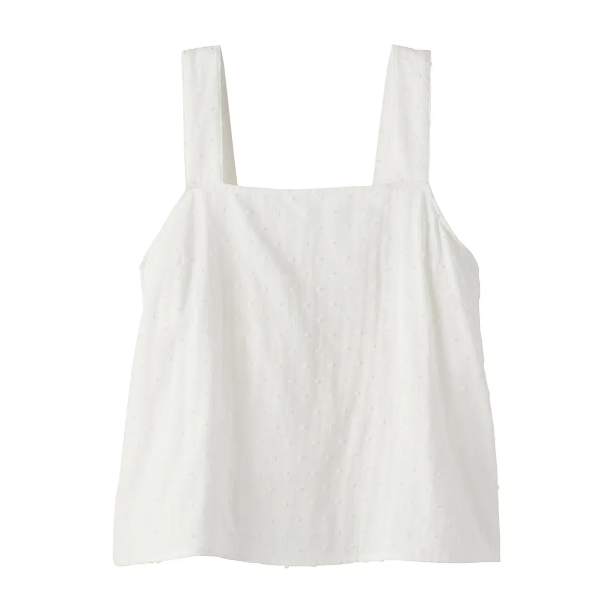Top sans manches en double gaze à pois dobby pour femme
