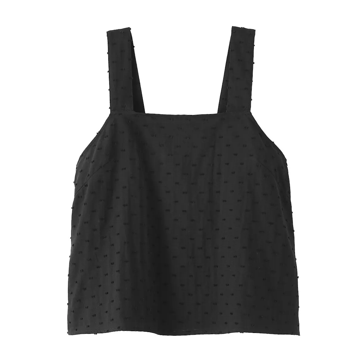 Top sans manches en double gaze à pois dobby pour femme