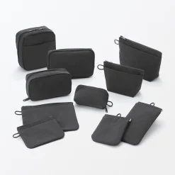 Trousse de maquillage à poser en nylon texturé