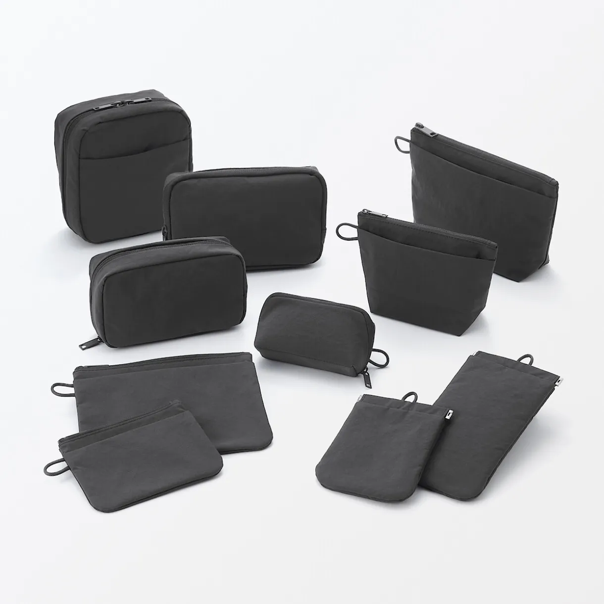 Trousse de maquillage à poser en nylon texturé