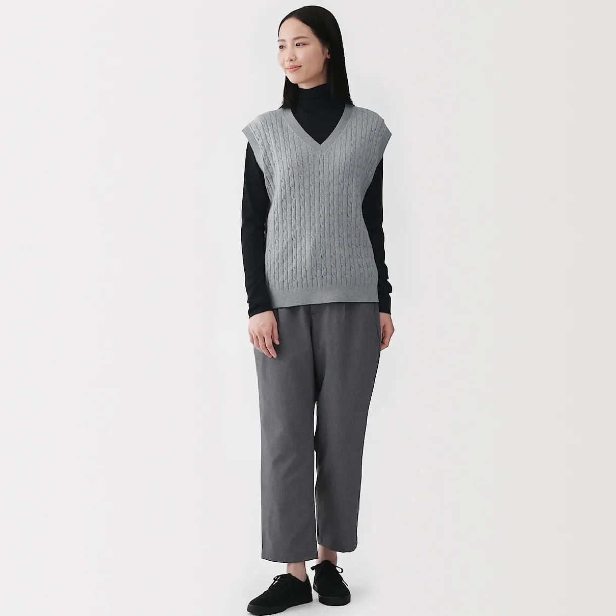 T-shirt à col roulé transparent à manches longues en mélange de lyocell pour femme