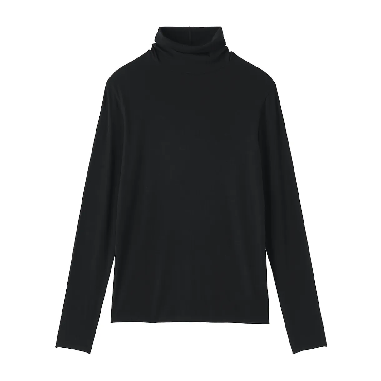 T-shirt à col roulé transparent à manches longues en mélange de lyocell pour femme