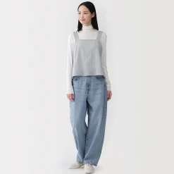 T-shirt à col roulé transparent à manches longues en mélange de lyocell pour femme