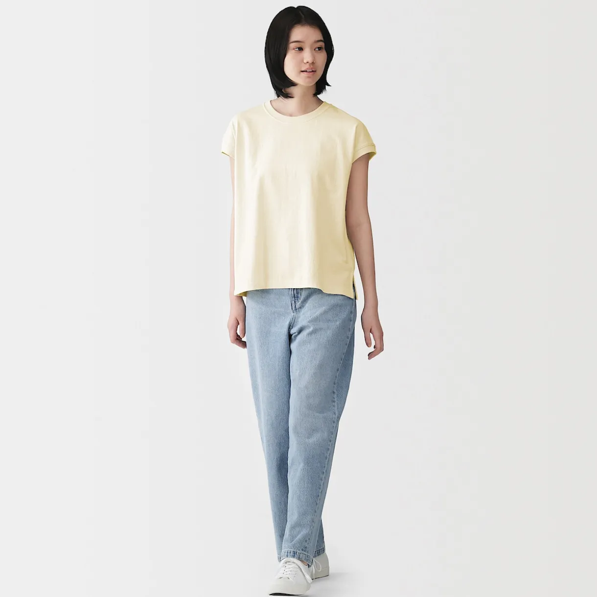 T-shirt à mancherons en coton épais pour femme
