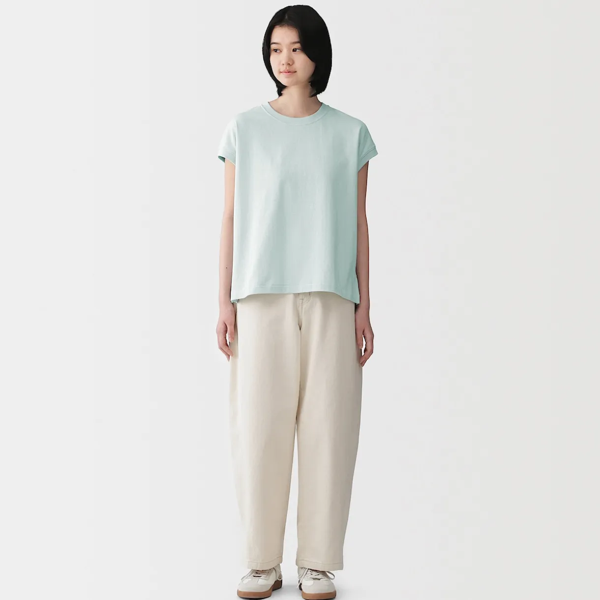T-shirt à mancherons en coton épais pour femme