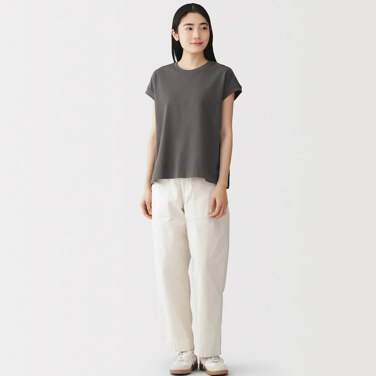 T-shirt à mancherons en coton épais pour femme
