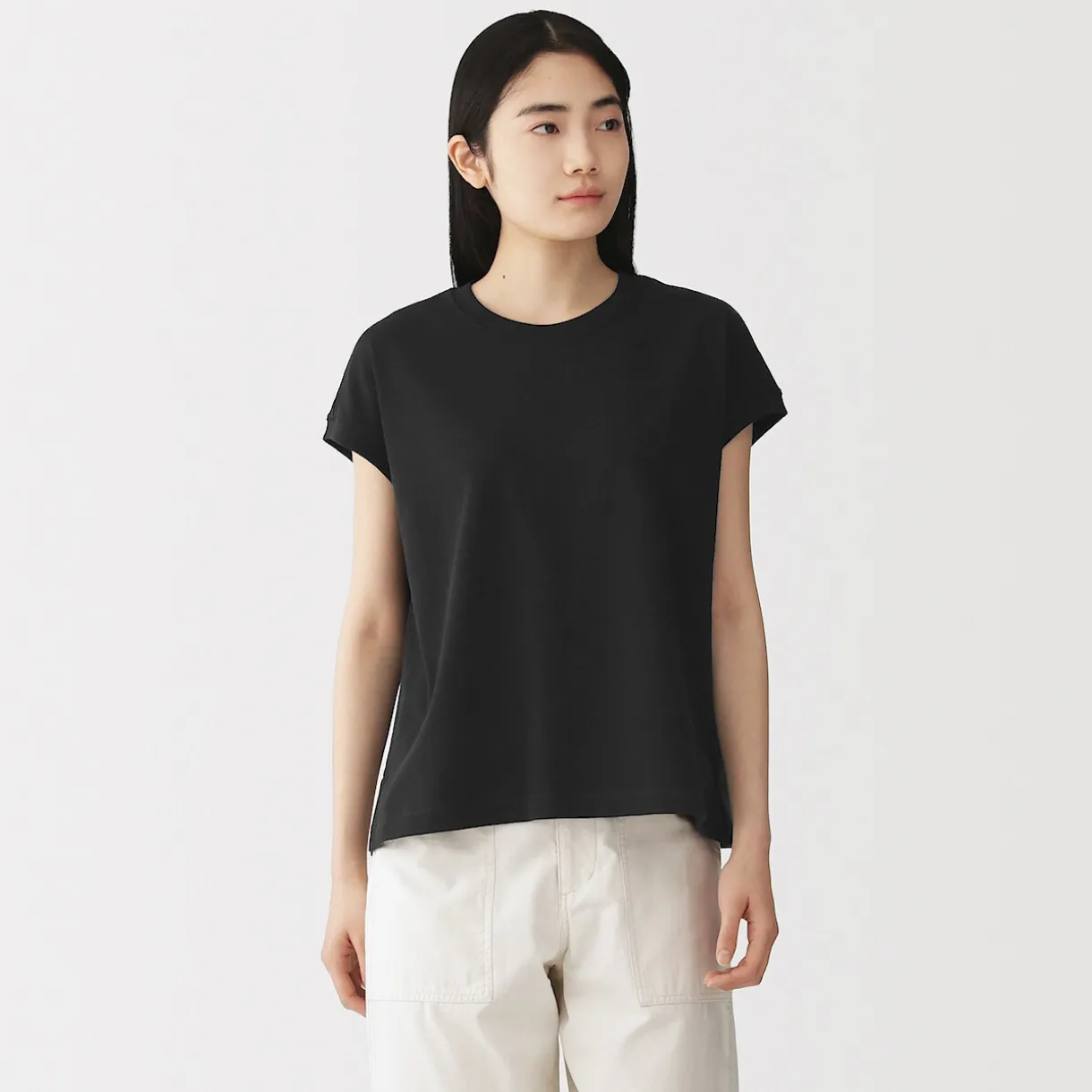 T-shirt à mancherons en coton épais pour femme
