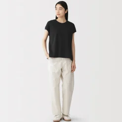 T-shirt à mancherons en coton épais pour femme