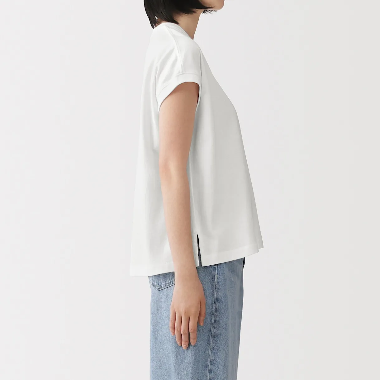 T-shirt à mancherons en coton épais pour femme