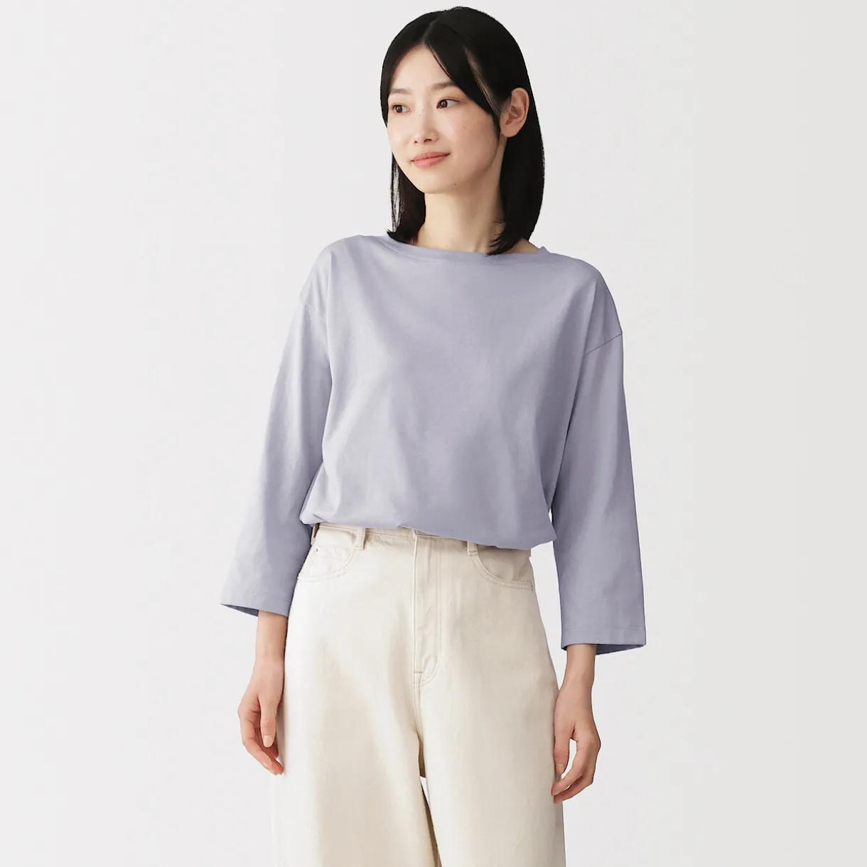 T‐shirt à manches 3/4 en coton mélangé pour femme