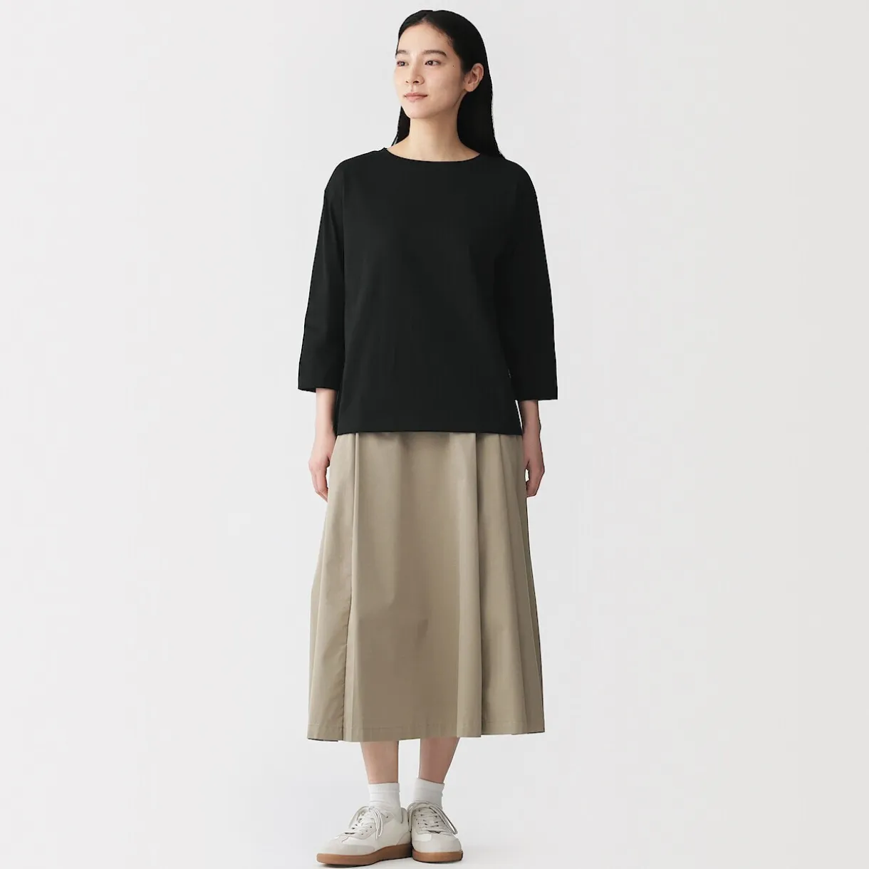 T‐shirt à manches 3/4 en coton mélangé pour femme