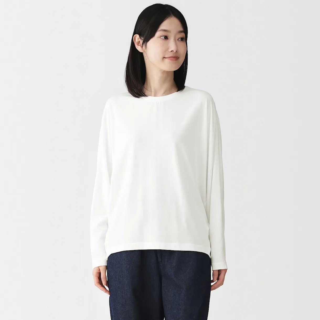 T-shirt à manches longues chauve-souris en jersey lyocell pour femme