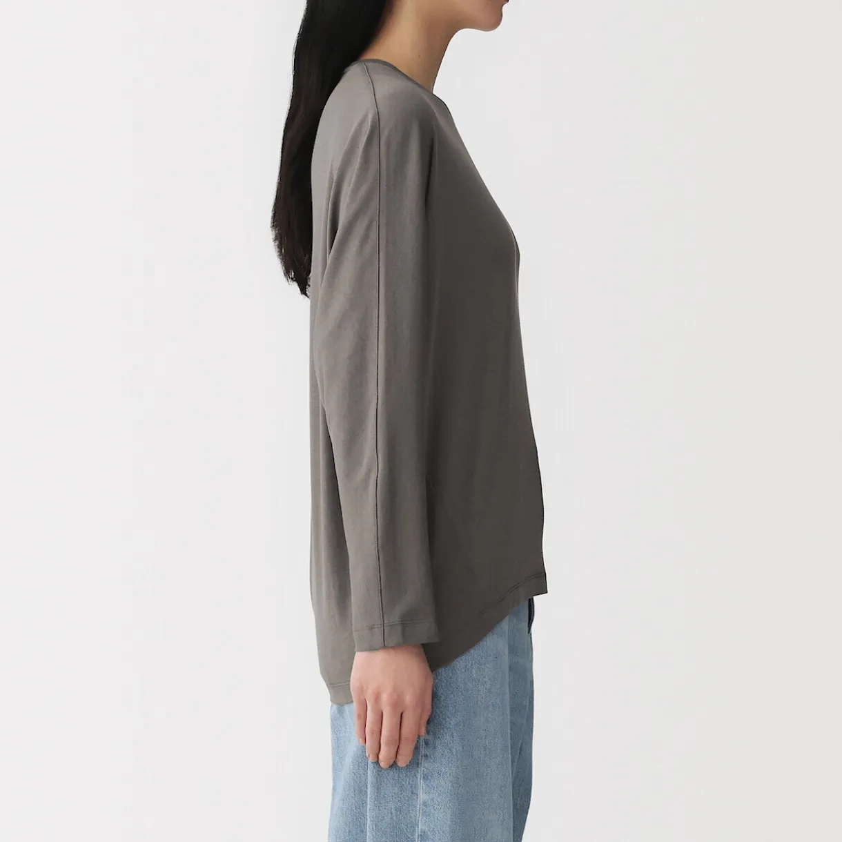 T-shirt à manches longues chauve-souris en jersey lyocell pour femme