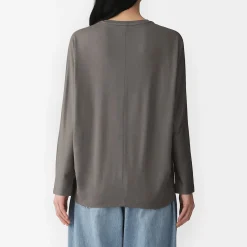 T-shirt à manches longues chauve-souris en jersey lyocell pour femme