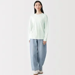 T-shirt à manches longues en jersey torsadé pour femme