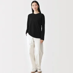T-shirt à manches longues en jersey torsadé pour femme