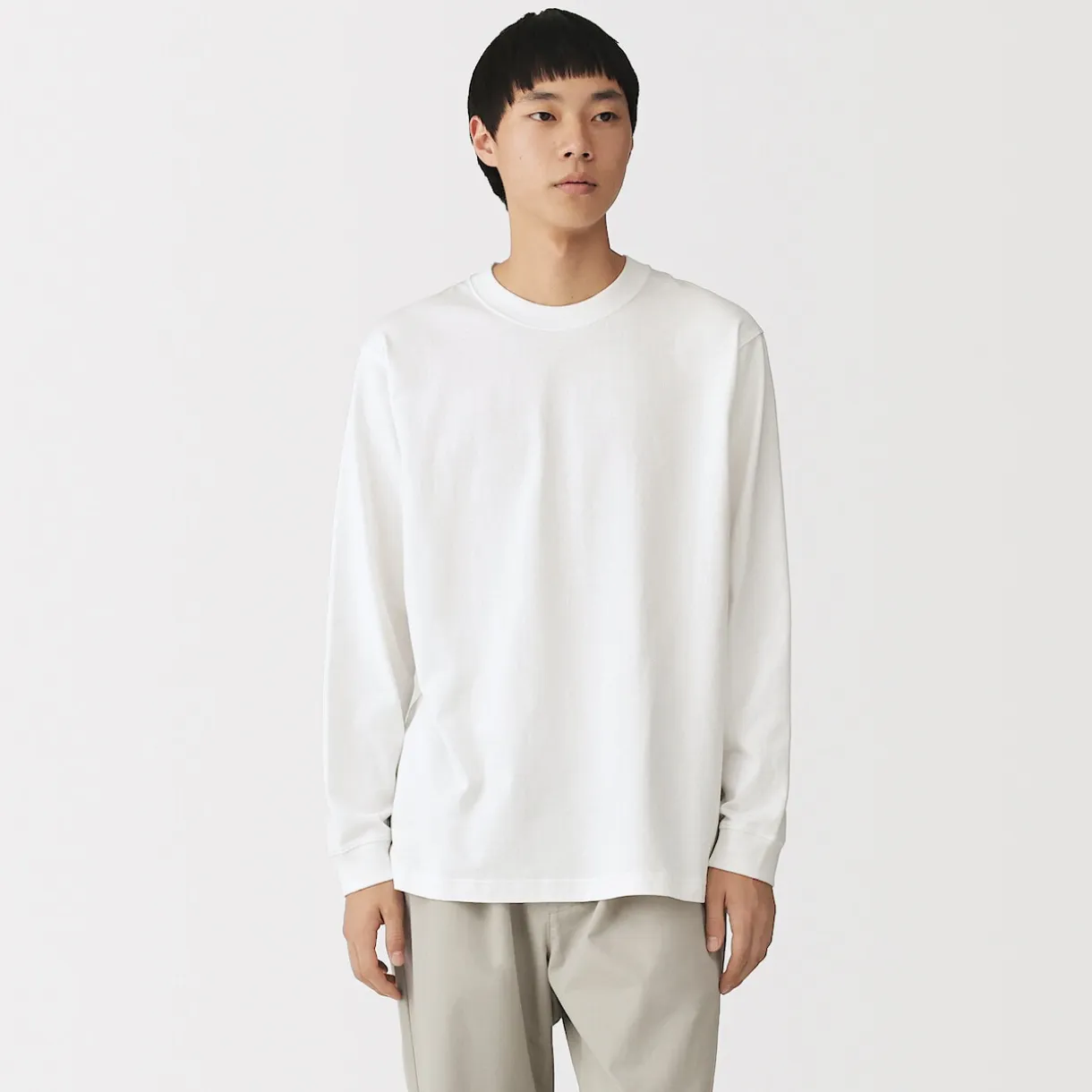 T‐shirt à manches longues en coton épais pour homme