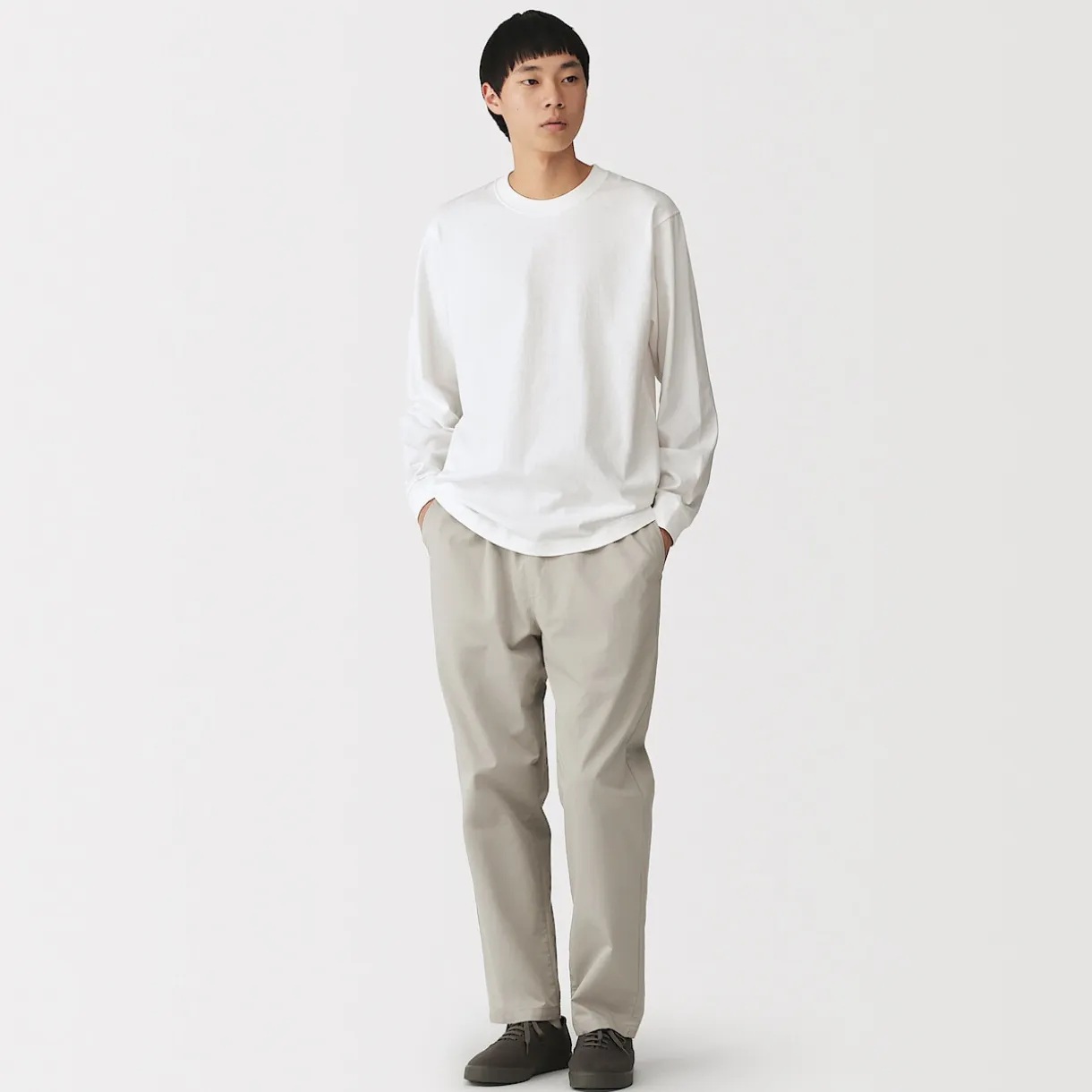 T‐shirt à manches longues en coton épais pour homme