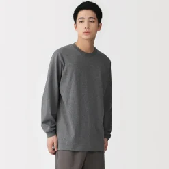 T‐shirt à manches longues en coton épais pour homme